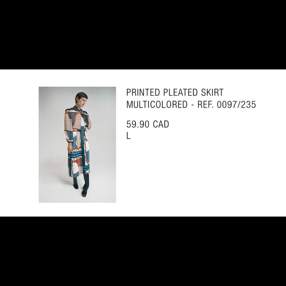 Zara Multicoloured Pleated Skirt - Picture 2 of 3